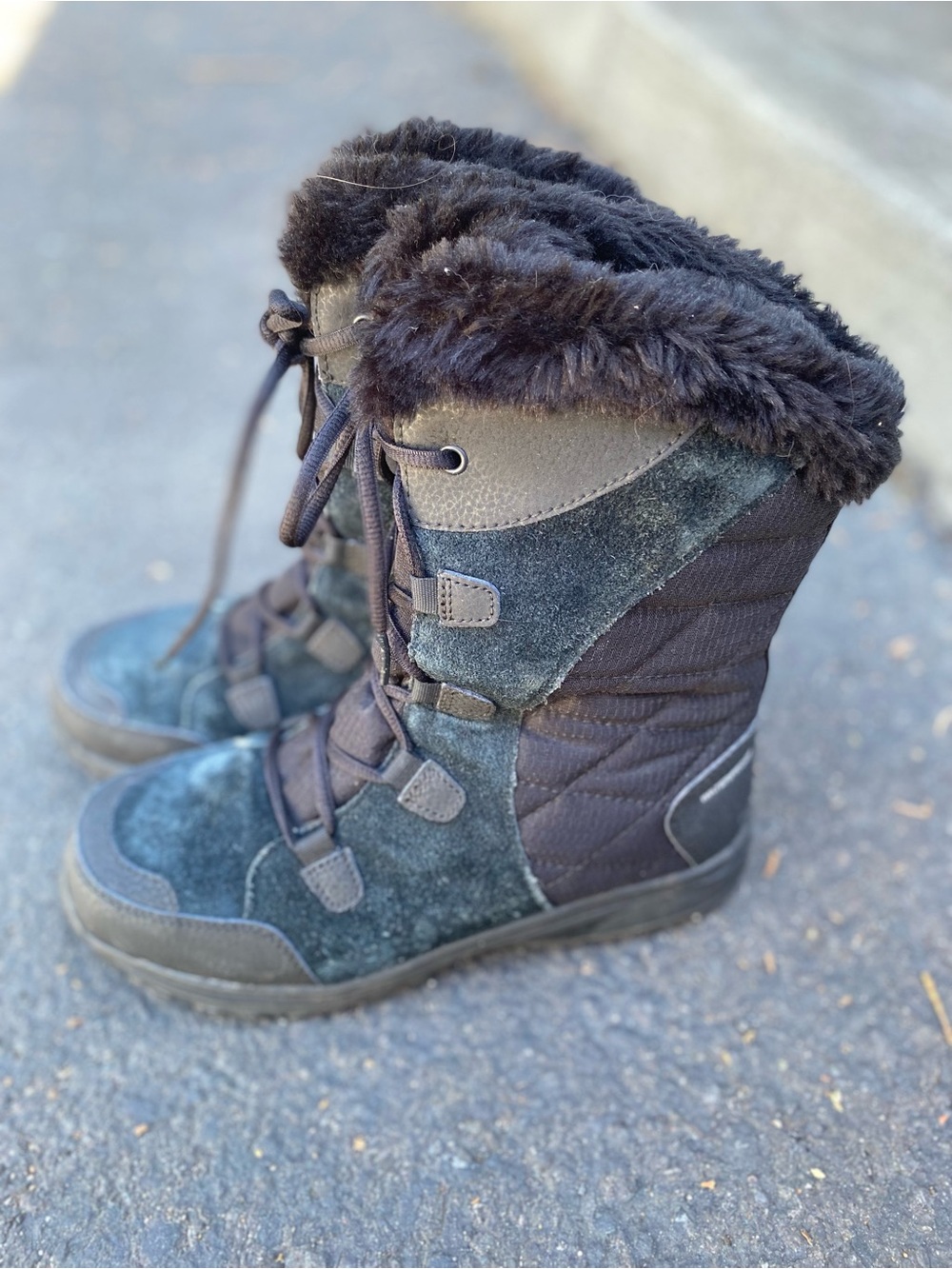 Columbia Black Winter Fur-Lined Snow Boots
